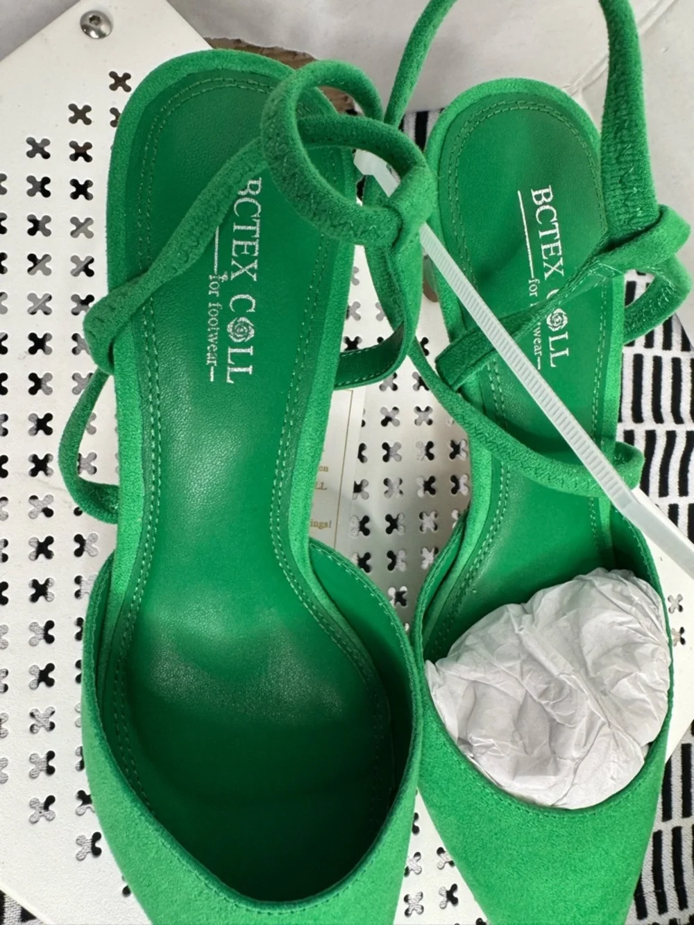 Green Pointed Toe Slingback Heels